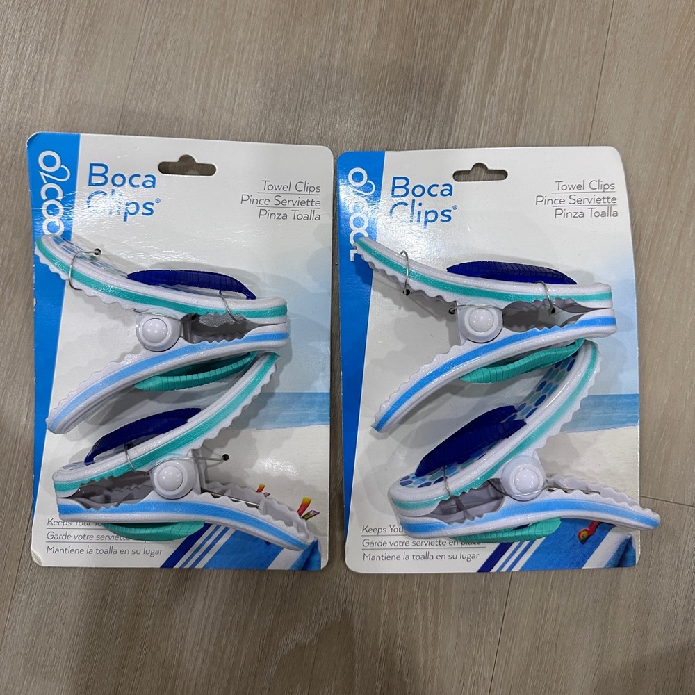 Boca Clips Towel Clips Flip Flops, Two sets of 2, NWT